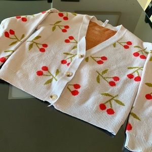 Gray cherry cardigan